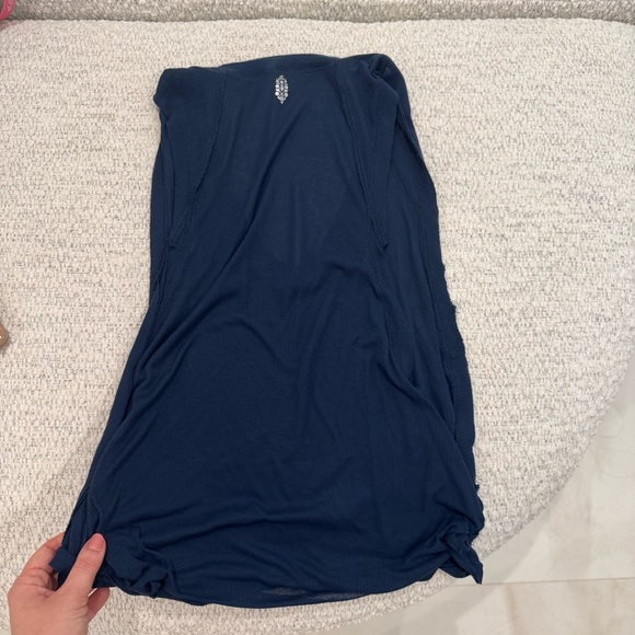 Free People Movement Navy Blue Size Tie Tank Top - Picture 2 of 2
